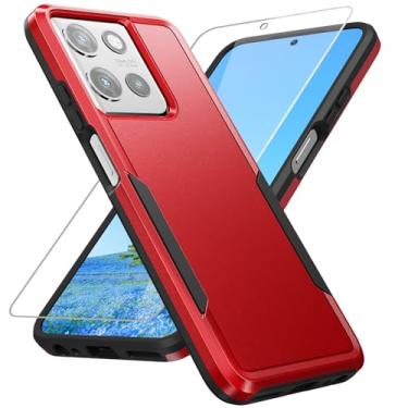 Imagem de Capa para Moto G 2026/Moto G 2025/Moto G Play 2026, com protetor de tela HD [teste de queda de grau militar] Capa protetora resistente à prova de choque resistente para Motorola Moto G 2026, vermelha