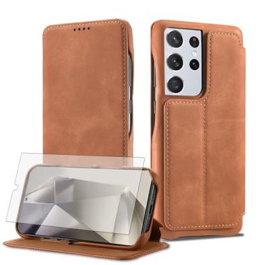 Imagem de Asuwish Capa de celular para Samsung Galaxy S24 Ultra 5G carteira celular com protetor de tela de vidro temperado e flip couro PU suporte para cartão de crédito acessórios S24Ultra 24S S 24 24Ultra