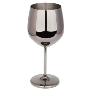 Imagem de Conjunto de 510 g/4 peças de taças de vinho de aço inoxidável, festas, escritórios, casamentos, aniversários, taças de vinho, móveis domésticos (cinza)