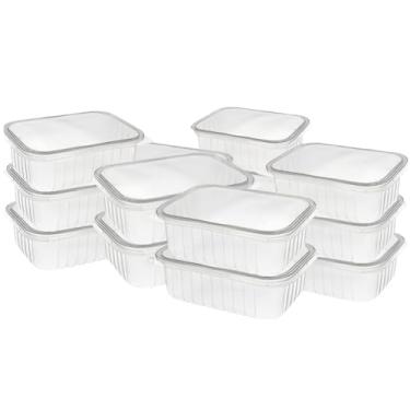 Imagem de Pote Retangular Marmita Com Tampa 500ML Microondas Embalagem para Armazenamento de Alimentos, Meal Prep e Transporte