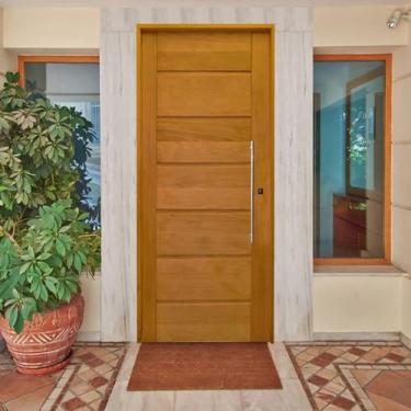 Imagem de Kit Porta de Madeira BBB 210x92cm Batente 14cm Fechadura Rolete Rodam 