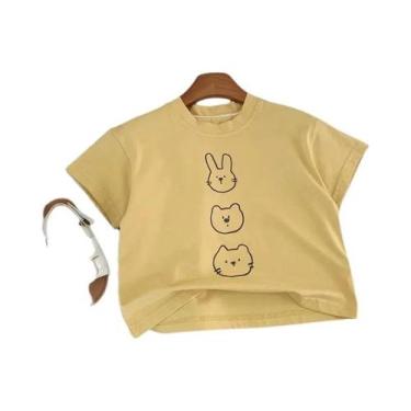 Imagem de Camisetas Infantis Estampadas De Desenhos Animados Verão Manga Curta S