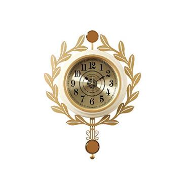 Imagem de Relógio americano moda para casa relógio de parede arte moderna sala de estar relógio de parede relógio de luz personalidade relógio giratório criativo