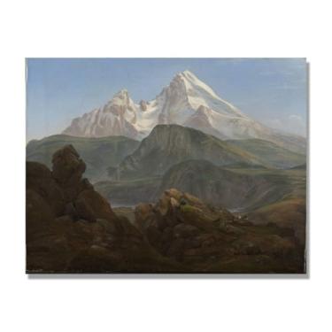 Imagem de NHLDZYH J.C. Dahl Reprodução de arte famosa, arte em tela de paisagem romântica nórdica, decoração de parede elegante para sala de estar e escritório. (paisagem 11). 40 x 50 cm - 15,8 x 19,7 pol