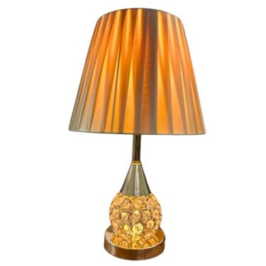 Imagem de Abajur De Mesa Luminaria Decorativo Quarto Sala Criado Mudo Cristal Com Led 42cm 28cm(01 ABAJUR CRISTAL GOLD)