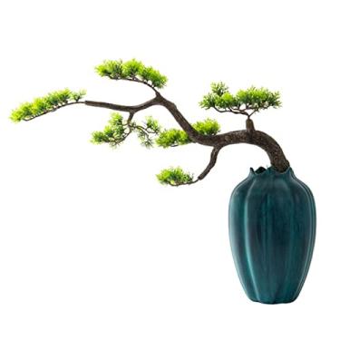 Imagem de Plantas falsas, bonsai criativo, árvore em vasos, decoração de plantas artificiais, bonsai artificial, pinheiros, vasos sintéticos, para decoração de escritório/casa