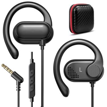 Imagem de iMangoo Fones de ouvido com fio sobre os fones de ouvido de 3,5 mm para crianças, mulheres, fones de ouvido auxiliares, plugue de 3,5 mm, fone de ouvido com fio com cabo de 4,92 m para avião, viagem