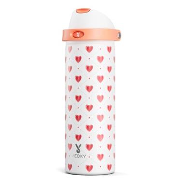 Imagem de Garrafa de água do dia dos namorados de 680 g: garrafa de água de aço inoxidável Meoky com canudo e tampa de bico - à prova de vazamento, fria por 24 horas, cabe no suporte de copo de carro, presentes