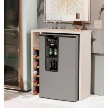 Imagem de Aparador com Adega Planejada Bar para Cervejeira ou Frigobar (OFF WHITE NATURE)