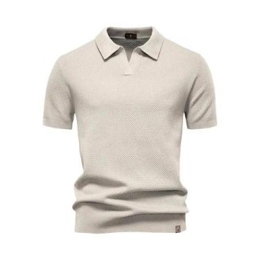 Imagem de Camisa Polo Masculina Premium Respirável De Cor Sólida Para Golfe Verã