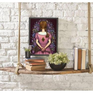 Imagem de Quadro Surrealista Menina Com Chave 24X18Cm - Com Vidro