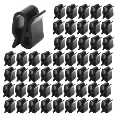 Imagem de NEETUE 50 peças clipes de fio de reboque fotovoltaico braçadeira de plástico 26 * 16 mm preto clipes de moldura elétrica painel solar clipe de fios duplos para fiação PV cabo de barco (preto)