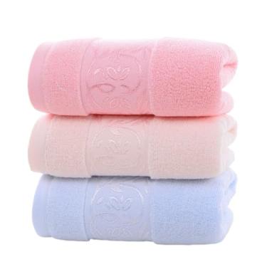 Imagem de THJKUPO 3 peças de toalha de banho de algodão grosso aumentam a absorção de água fio dourado rostos macios