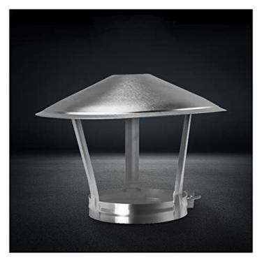 Imagem de Capa de chaminé de aço inoxidável, parte superior de proteção de pássaros, extremidade protetora, tampa de chuva redonda à prova de vento, tampa de lareira, fácil instalação, tampa