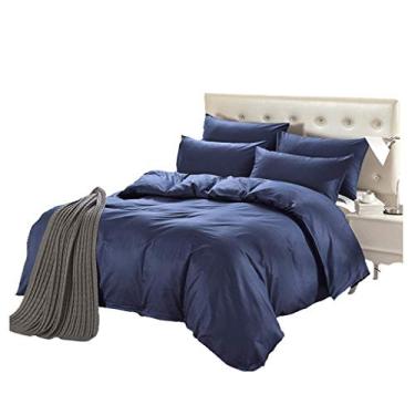 Imagem de Conjunto de lençol de cama de quatro peças de algodão com quatro conjuntos de capa de edredom de 1,5 m/1,8 m/2,0 m (tamanho: 1,8 m (6 pés)) (1,5 m))