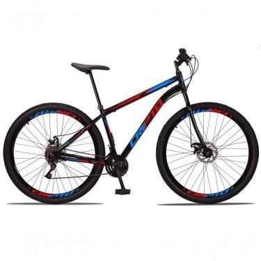 Imagem de Bicicleta Aro 29 Aço Carbono 21v Cripto Freios A Disco Garfo - Preto/azul E Vermelho - 17 Preto/azul E Vermelho