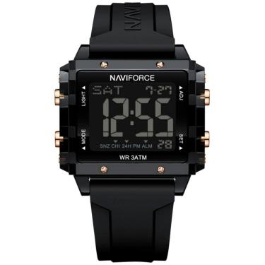 Imagem de Relógio Esportivo Feminino Quadrado Digital Pulseira De Silicone Preto