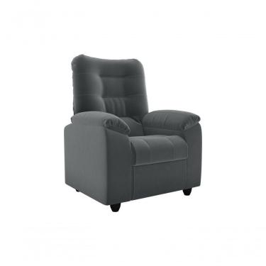 Imagem de Poltrona Reclinável Onix 1 Lugar Veludo Cinza Matrix