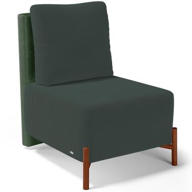 Imagem de Poltrona Decorativa Sala De Estar Living Hungria L02 Couríssimo Verde Suede Verde Musgo - Lyam
