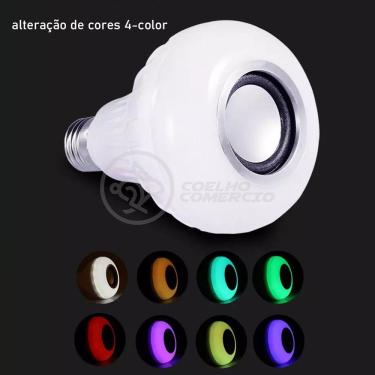 Imagem de Lâmpada Led 12W E27 Rgb Colorida Com Caixa De Som