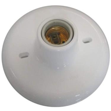 Imagem de Soquete Plafon Branco De Pvc Com Soquete De Porcelana - Mectronic 100w/250v