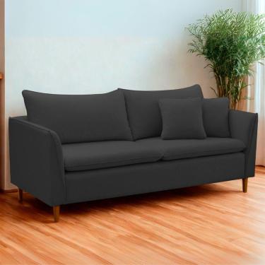 Imagem de Sofá Living Kassia 2 Lugares 1,84m Veludo Cores Lansofbr Cores Grafite