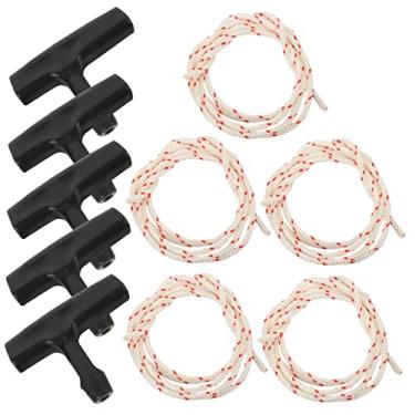 Imagem de HOMSFOU 5 peças de alças de puxar para porta de garagem alça de corda para substituição do cabo de tração da escada do sótão de abertura de garagem