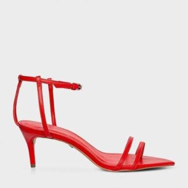 Imagem de Sandália Carrano Classy Straps Salto Fino Couro Vermelho - 830002-Feminino