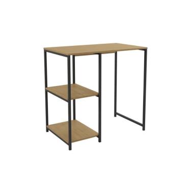 Imagem de Bar De Sala Jantar Industrial Li044 C- 2 Prateleiras Freijo-preto - Kappesberg