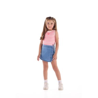 Imagem de Conjunto Cropped Short-Saia Jeans Quimby-Feminino