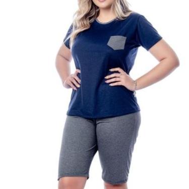 Imagem de Pijama Verão Malha Pv Pijama Bermuda Blusa Baby Look-Feminino