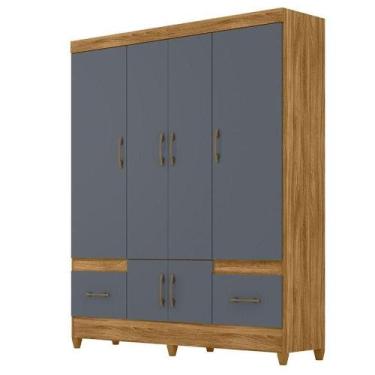 Imagem de Guarda Roupa Casal Ms912 E Cômoda Dhara Freijó Cinza - Moval - MOVAL M