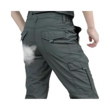 Imagem de Calças Cargo Casuais De Verão Para Homens Com Múltiplos Bolsos Imperme