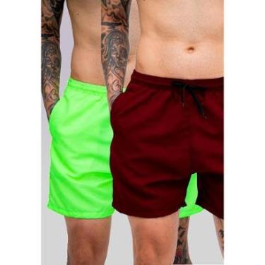 Imagem de Kit 2 Short Masculino Tactel Tectel Praia Leve Secagem Rápida Bermuda Academia Treino Verão-Unissex