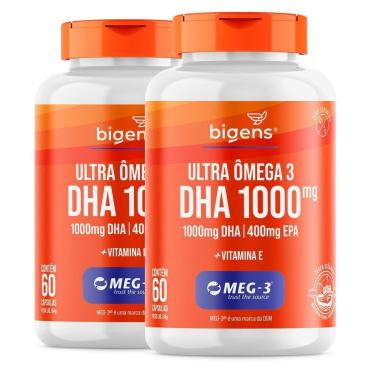 Imagem de Kit 2 Ultra Ômega 3 Dha 1000mg 400mg Epa MEG-3 120 Caps - Bigens-Unissex