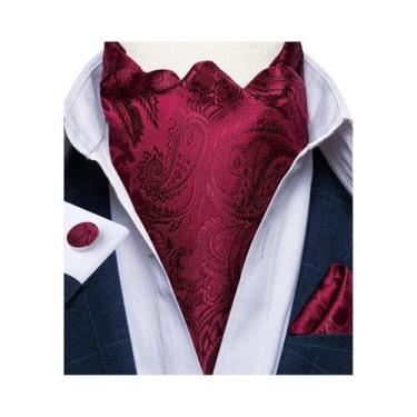 Imagem de Conjunto De Abotoaduras De Luxo Masculinas Ascot Com Lenço De Bolso Pa