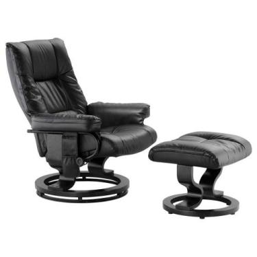 Imagem de Poltrona de Massagem Tustin Elétrica Reclinável Giratória PU Preta - G