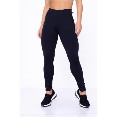 Imagem de Calça Legging Feminina Poliamida Lisa Tecido Grosso Confortável WOLFOX-Feminino