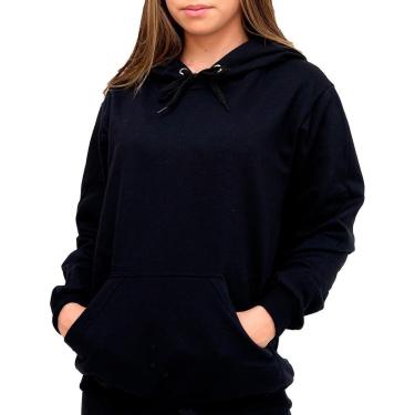 Imagem de Moletom Feminino Moda Inverno Liso Em Algodão Flanelado-Unissex