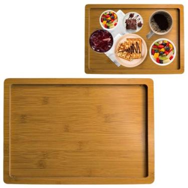 Imagem de Bandeja Retangular em Madeira Petisqueira Decoração 33,5cm - Top