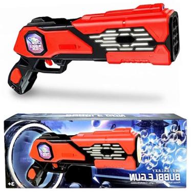 Imagem de Super Bazuka Solta Bolhas Sabão Elétrica Na Caixa Presente Vermelho - 