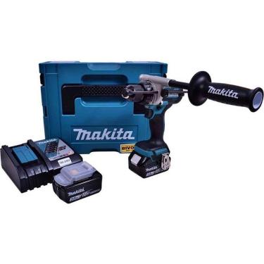 Imagem de Parafusadeira Furadeira à Bateria 18v 2100 Rpm Com Bateria Carregador Punho Maleta Dhp486rfj Makita