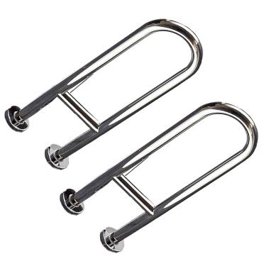 Imagem de Barra de Apoio em U 60cm Kit 2 Uni Banheiro Box Seguranca Idoso Cadeirante Gestante Lav...