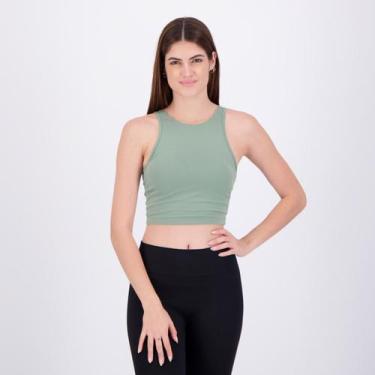 Imagem de Top Fila Long Life Ribbed Feminino Verde, GG