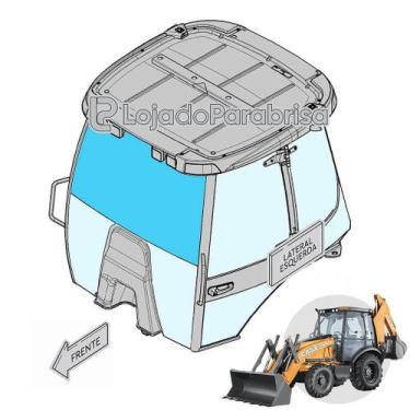 Imagem de Vidro Temperado Parabrisa Superior para Retroescavadeira Case 580N e M