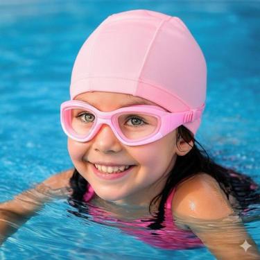 Imagem de Kit óculos de natação premium infantil+touca - paidi, Rosa