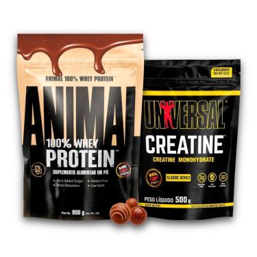 Imagem de Kit Animal 100% Whey Protein 900g + Creatina Monohidratada 500g - Universal Nutrition-U...