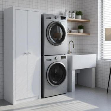 Imagem de Armário Multiuso Lavanderia 2 Portas 60cm Multimóveis Cr30052 Branco -