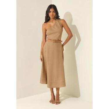 Imagem de Saia Midi De Cintura Alta Com Linho-Feminino