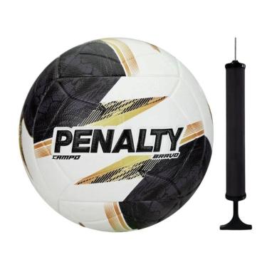 Imagem de Kit Bola Campo Penalty Bravo XXVI + Bomba de Ar - Branco e Preto Único-Unissex